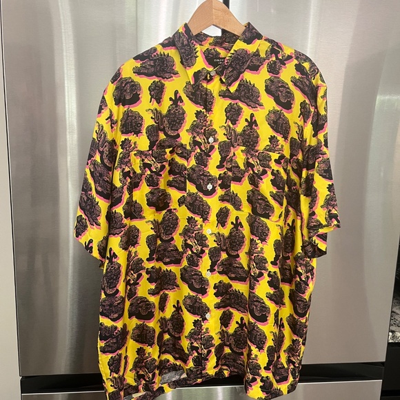 Stella McCartney 100% Silk Psychedelic-Print Silk-Twill Short-Sleeved Shirt XL - Picture 4 of 13